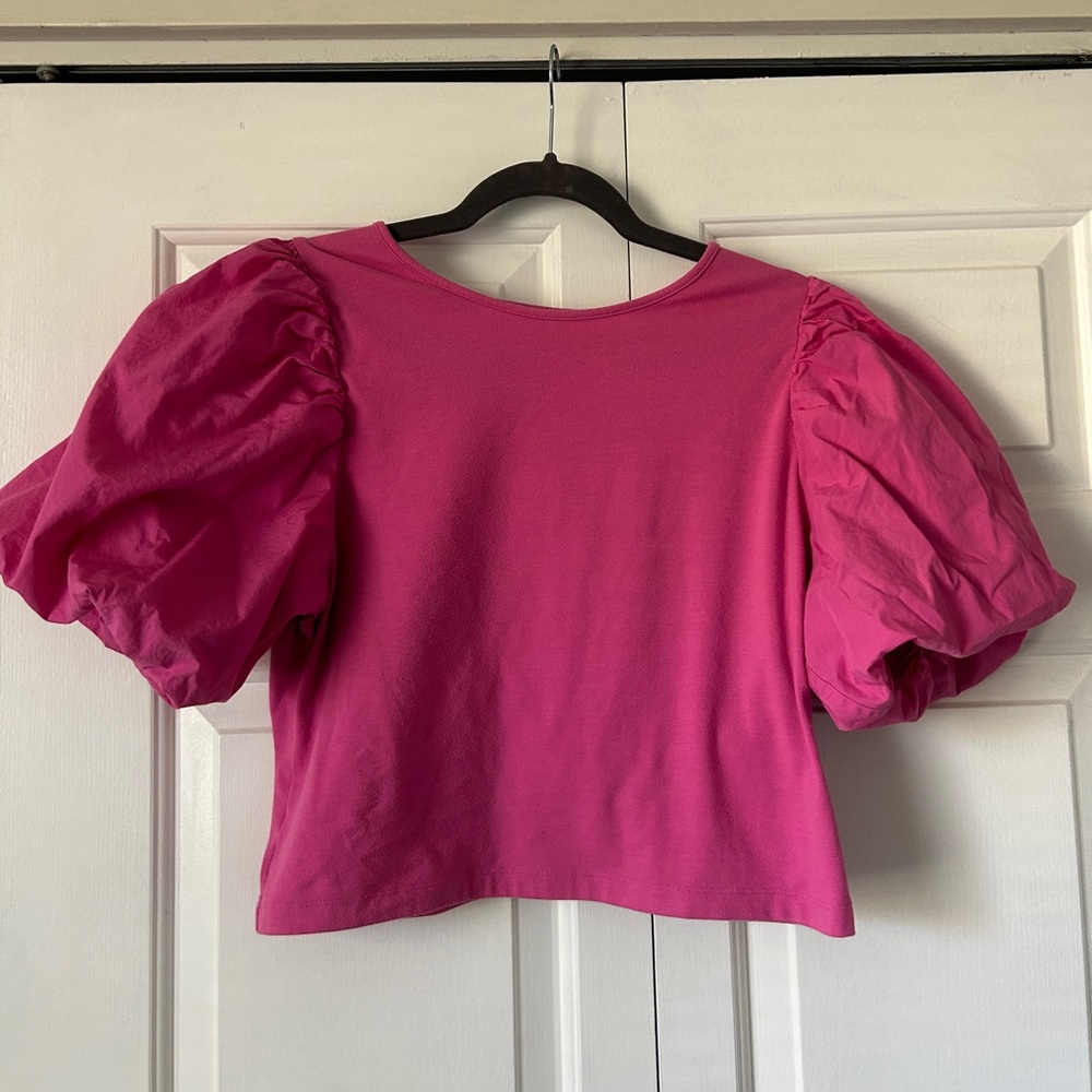 Pink Puff Sleeve Top